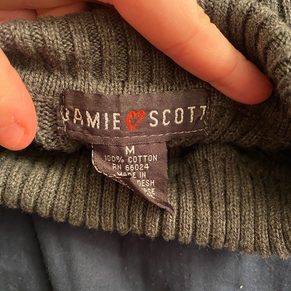 Jamie Scott Vintage Ribbed Short Sleeved Turtleneck in Charcoal Grey - Picture 6 of 7